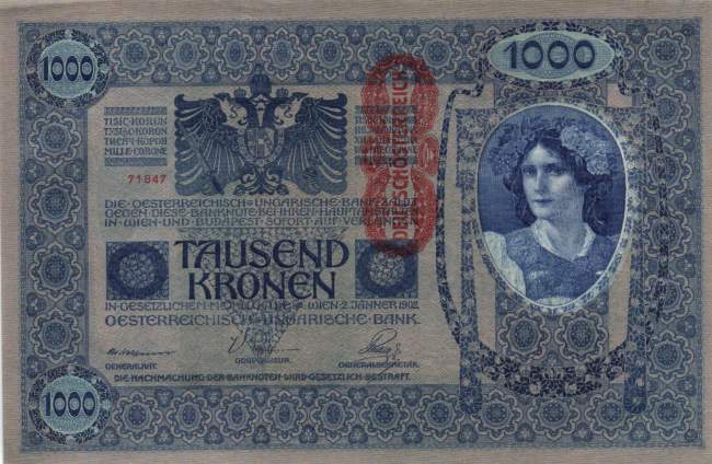 1000 Kronen ND on 1902